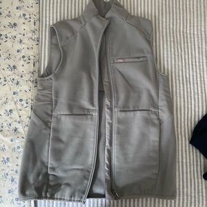 FIGS Gray-Ice Blue On Shift Fleece Vest - Small